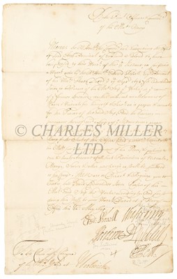 Lot 178 - A COMMISSION WARRANT SIGNED BY SIR CLOUDESLEY SHOVELL