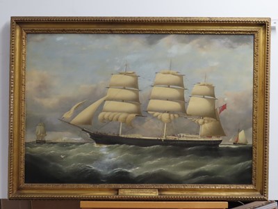 Lot 40 - G. DELL (BRITISH, 19TH CENTURY) - Clipper Ship 'South Australian' off Beachey Head