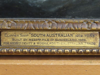 Lot 40 - G. DELL (BRITISH, 19TH CENTURY) - Clipper Ship 'South Australian' off Beachey Head