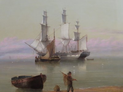 Lot 24 - HENRY REDMORE (BRITISH, 1820-1887) - Shipping in calm waters