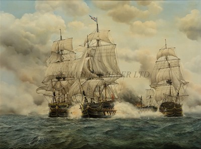 Lot 217 - δ STEPHEN SMITH (BRITISH, 20TH-21ST CENTURY) The Battle of Camperdown, 11th October 1797