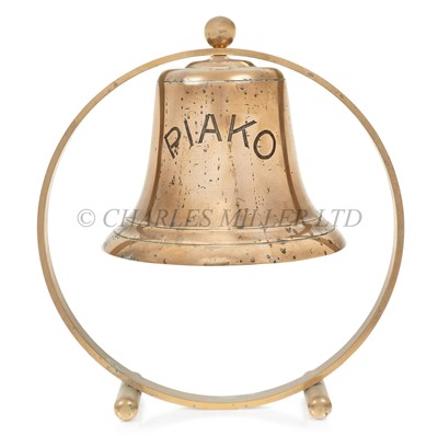 Lot 158 - THE BRIDGE BELL FROM THE NEW ZEALAND SHIPPING CO. PASSENGER CARGO SHIP 'PIAKO', 1962