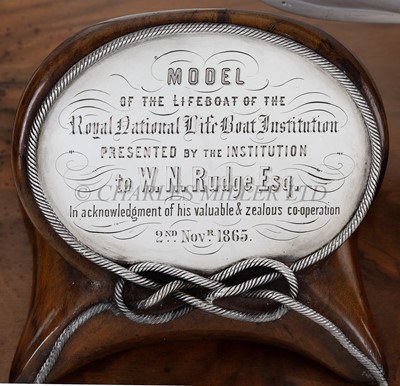 Lot 54 - AN RNLI PRESENTATION MODEL FOR A SELF-RIGHTING LIFEBOAT, 1865