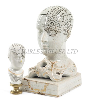 Lot 375 - A PHRENOLOGY INKWELL BY F. BRIDGES, CIRCA 1850