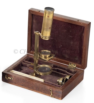 Lot 362 - A GOULD-TYPE BOTANIST'S MICROSCOPE, CIRCA 1820