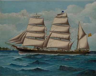 Lot 42 - WILLIAM EDGAR (AUSTRALIAN, 1870-C.1925) - The iron barque 'Loch Doon' at sea