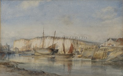 Lot 3 - EDWARD WILLIAM COOKE (BRITISH, 1811-1880) - Dieppe Harbour at low water