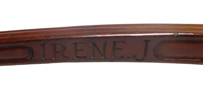 Lot 3 - AN EARLY 20TH CENTURY CARVED WOODEN TILLER FOR THE IRENE. J