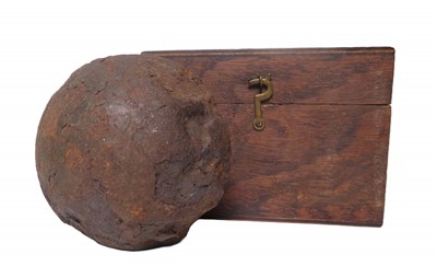 Lot 42 - CANNON BALL UNDERSTOOD TO BE FROM THE WRECK OF THE H.C.S. 'ADMIRAL GARDINER', 1809