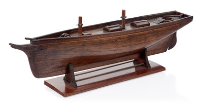 Lot 16 - A 19TH CENTURY CARPENTER'S MODEL FOR A TWO-MASTED YACHT