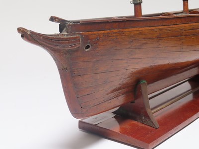 Lot 16 - A 19TH CENTURY CARPENTER'S MODEL FOR A TWO-MASTED YACHT