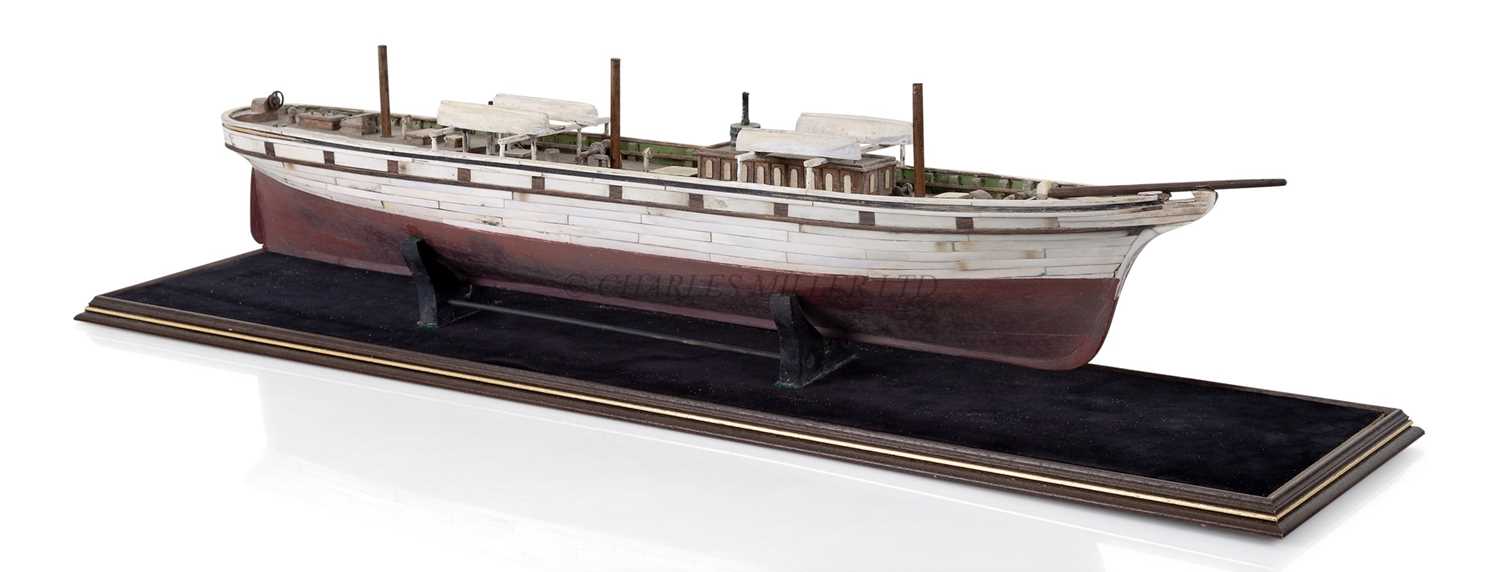 Lot 30 - A 19TH CENTURY WOOD AND BONE SAILOR'S MODEL