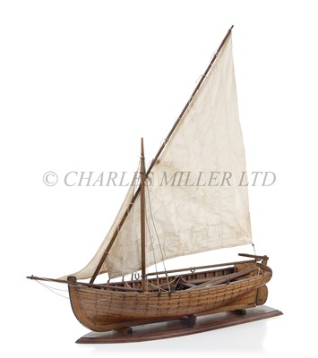 Lot 9 - AN ITALIAN BRAZZERA FISHING BOAT, MODELLED BY AN ITALIAN INTERNEE ON THE ISLE OF MAN DURING WORLD WAR II