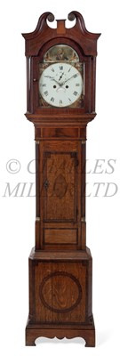 Lot 216 - A GEORGIAN LONG CASE CLOCK COMMEMORATING NELSON, CIRCA 1805