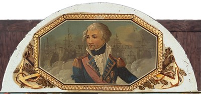 Lot 216 - A GEORGIAN LONG CASE CLOCK COMMEMORATING NELSON, CIRCA 1805