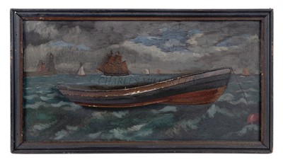 Lot 2 - A HALF MODEL FOR A WHITBY COBLE, CIRCA 1900