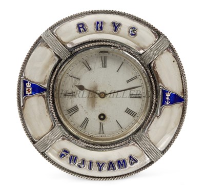 Lot 91 - A SILVER-PLATED CLOCK FOR THE STEAM YACHT 'FUJIYAMA', ROYAL NORTHERN YACHT CLUB, CIRCA 1895