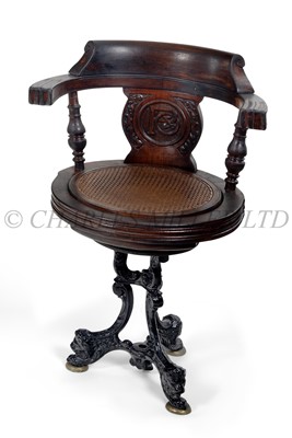 Lot 106 - A P&O FIRST CLASS SALOON CHAIR, CIRCA 1910