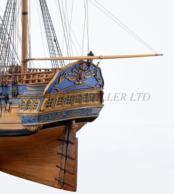 Lot 185 - A FINELY REALISED 1:48 SCALE BOXWOOD MODEL IDENTIFIED AS H.M.S. 'PALLAS' [1757]