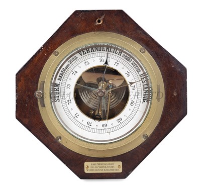 Lot 145 - CUNARD LINE, R.M.S. 'BERENGARIA' (EX-S.S. 'IMPERATOR') WHEELHOUSE SHIPS BAROMETER, CIRCA 1913