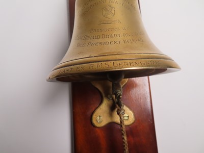 Lot 57 - CUNARD LINE'S R.M.S. 'BERENGARIA' BELL CAST FROM HER OWN BRONZE, 1936