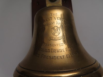 Lot 57 - CUNARD LINE'S R.M.S. 'BERENGARIA' BELL CAST FROM HER OWN BRONZE, 1936