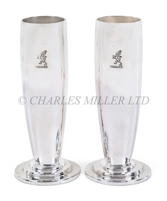 Lot 146 - CUNARD WHITE STAR LINE R.M.S. 'QUEEN MARY' PAIR OF ART DECO VASES, CIRCA 1950