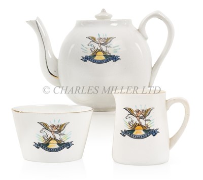 Lot 284 - H.M.S. 'BELLEROPHON' SOUVENIR TEA SET, CIRCA 1918