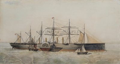 Lot 97 - J. HILL (BRITISH, MID 19TH CENTURY) - S.S. 'Great Eastern' circa 1857