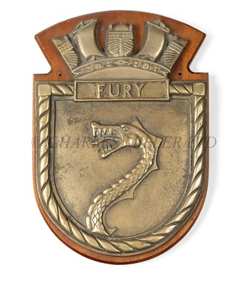 Lot 317 - THE OFFICIAL PATTERN SCREEN BADGE FROM H.M.S. 'FURY', 1934