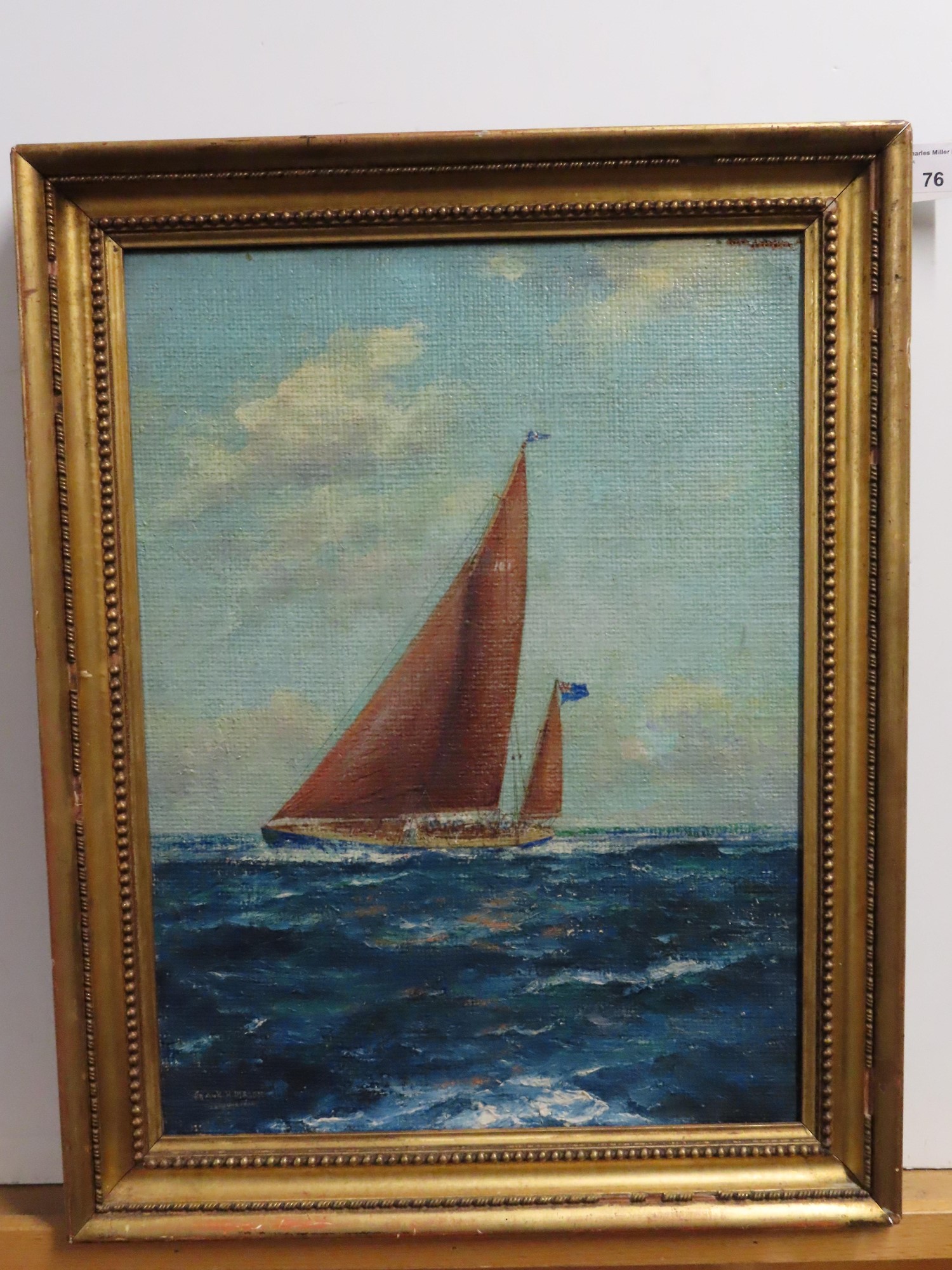 Lot 76 δ FRANK HENRY MASON A study of the yacht