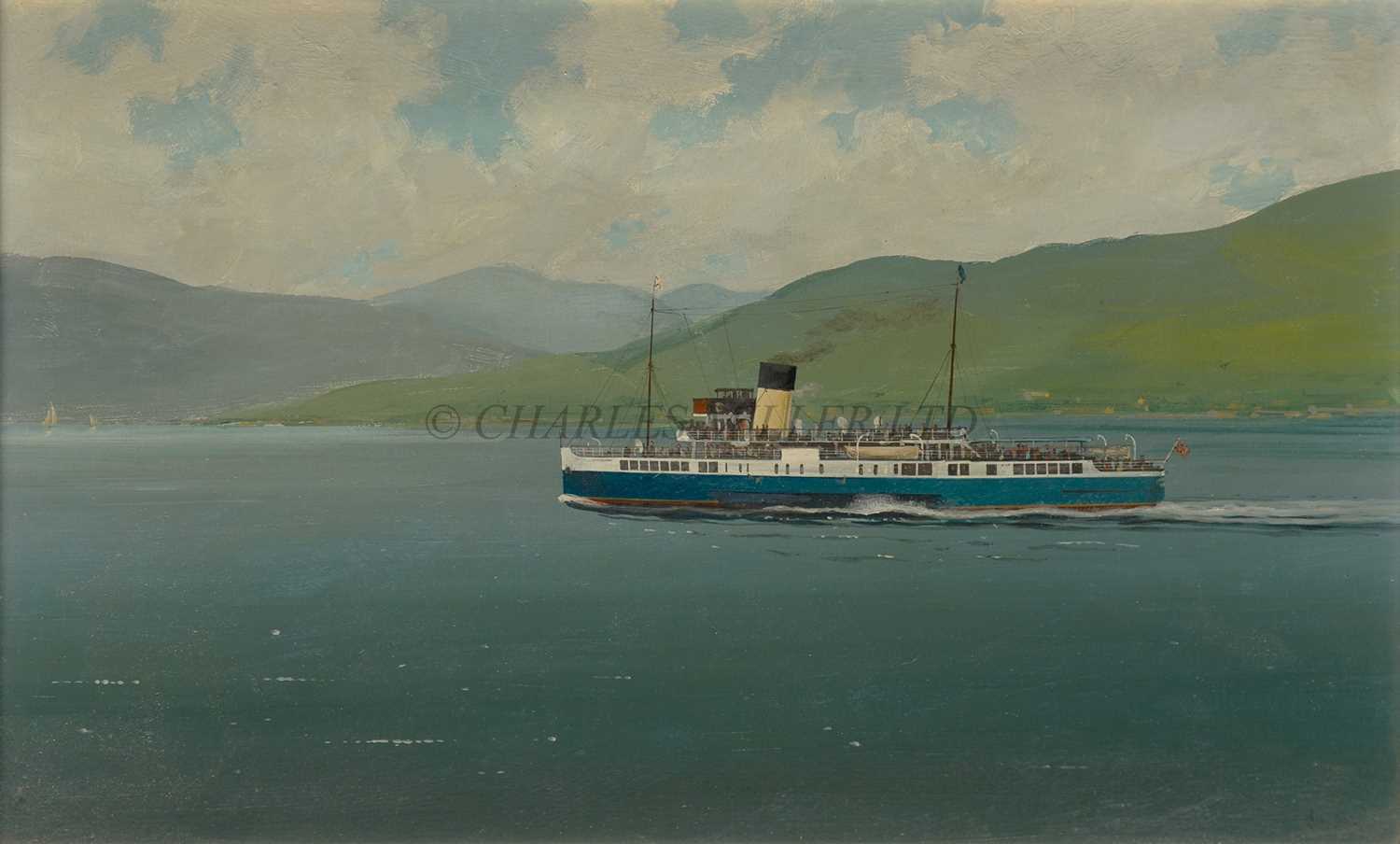 Lot 192 - δ LEONARD JOHN PEARCE (JOHN BOWER) (BRITISH, 1932-2018) - P.S. 'Caledonia' steaming in the Highlands