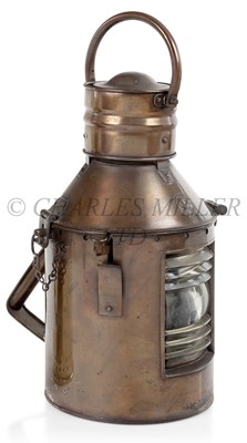 Lot 297 - A COPPER SIGNAL LAMP, CIRCA 1900