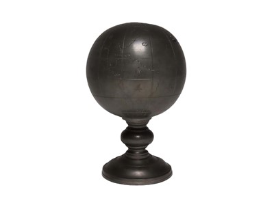 Lot 1 - A CHINESE PEWTER TOBACCO JAR MODELLED AS A GLOBE, CIRCA 1930