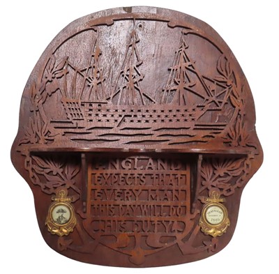 Lot 27 - A TRAFALGAR CENTENARY FRETWORK PLAQUE, 1905