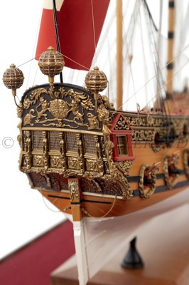 Lot 179 - A FINE BOXWOOD MODEL FOR A 26-GUN ENGLISH SIXTH-RATE OF CIRCA 1680