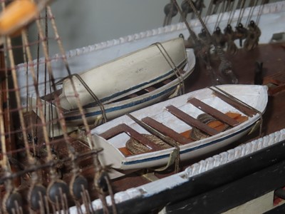 Lot 247 - A GOOD 19TH CENTURY CARPENTER'S MODEL FOR THE ILL-FATED CADET SHIP H.M.S. 'EURYDICE' [1842] LOST OFF THE ISLE OF WIGHT, 1878