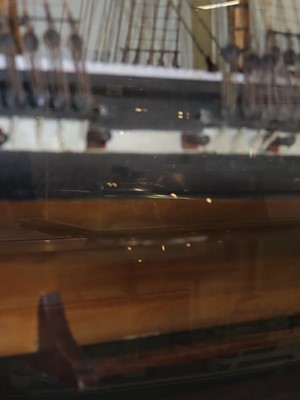 Lot 247 - A GOOD 19TH CENTURY CARPENTER'S MODEL FOR THE ILL-FATED CADET SHIP H.M.S. 'EURYDICE' [1842] LOST OFF THE ISLE OF WIGHT, 1878