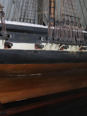 Lot 247 - A GOOD 19TH CENTURY CARPENTER'S MODEL FOR THE ILL-FATED CADET SHIP H.M.S. 'EURYDICE' [1842] LOST OFF THE ISLE OF WIGHT, 1878