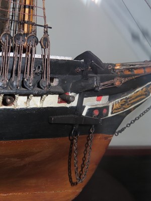Lot 247 - A GOOD 19TH CENTURY CARPENTER'S MODEL FOR THE ILL-FATED CADET SHIP H.M.S. 'EURYDICE' [1842] LOST OFF THE ISLE OF WIGHT, 1878