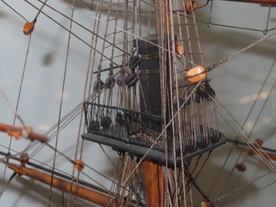 Lot 247 - A GOOD 19TH CENTURY CARPENTER'S MODEL FOR THE ILL-FATED CADET SHIP H.M.S. 'EURYDICE' [1842] LOST OFF THE ISLE OF WIGHT, 1878