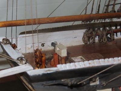Lot 247 - A GOOD 19TH CENTURY CARPENTER'S MODEL FOR THE ILL-FATED CADET SHIP H.M.S. 'EURYDICE' [1842] LOST OFF THE ISLE OF WIGHT, 1878
