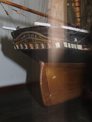 Lot 247 - A GOOD 19TH CENTURY CARPENTER'S MODEL FOR THE ILL-FATED CADET SHIP H.M.S. 'EURYDICE' [1842] LOST OFF THE ISLE OF WIGHT, 1878