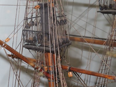 Lot 247 - A GOOD 19TH CENTURY CARPENTER'S MODEL FOR THE ILL-FATED CADET SHIP H.M.S. 'EURYDICE' [1842] LOST OFF THE ISLE OF WIGHT, 1878