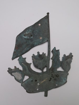 Lot 60 - A BRONZE BOAT BADGE FOR A REAR ADMIRAL'S BARGE/PINNACE, CIRCA 1930