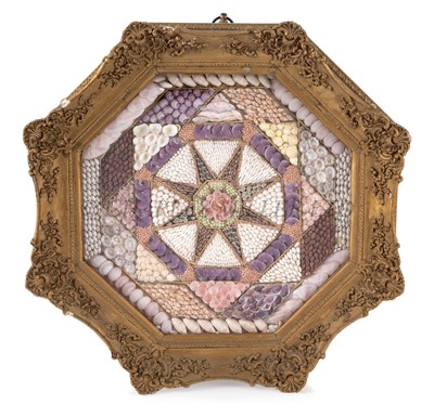 Lot 32 - A 19TH CENTURY BARBADIAN SHELLWORK VALENTINE