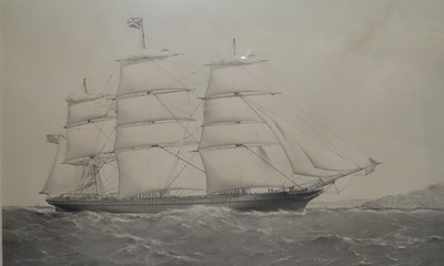 Lot 113 - AN AQUATINT OF THE CLIPPER SHIP SPINDRIFT, 19TH CENTURY