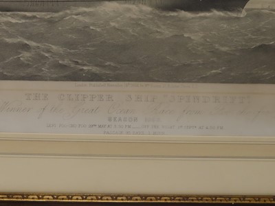 Lot 113 - AN AQUATINT OF THE CLIPPER SHIP SPINDRIFT, 19TH CENTURY