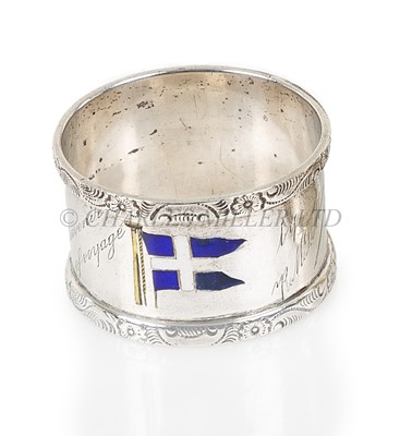 Lot 151 - A SILVER SHIPPING COMPANY’S NAPKIN RING FOR S.S. 'MENDI'