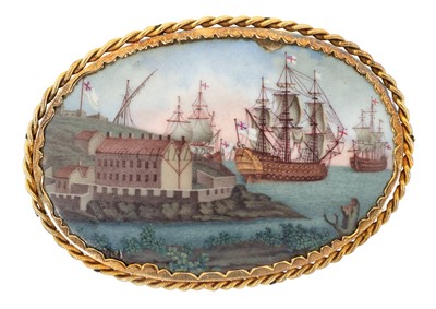 Lot 187 - A BILSTON ENAMEL PLAQUE, 18TH CENTURY